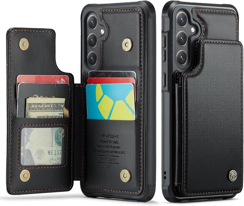 Vinich for Samsung Galaxy S24 Plus Wallet Case with Card Holder, RFID Blocking Credit Slots Kickstand Shockproof Phone Cover Fit for Galaxy S24 Plus 6.7" Black - Image 1